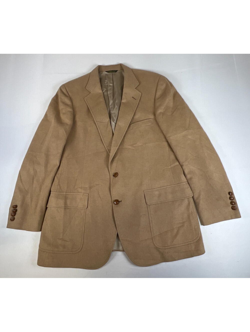 Vintage Racquet Club Christian St John Blazer Mens 46R Tan Sport Coat Jacket